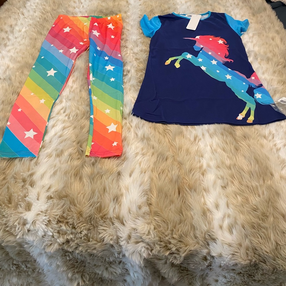 Sunshine swing shirt and leggings size 8. BRAND NEW taken out bag for pictures